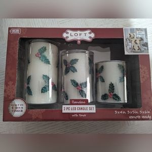 Flameless 3pc led candle set Christmas